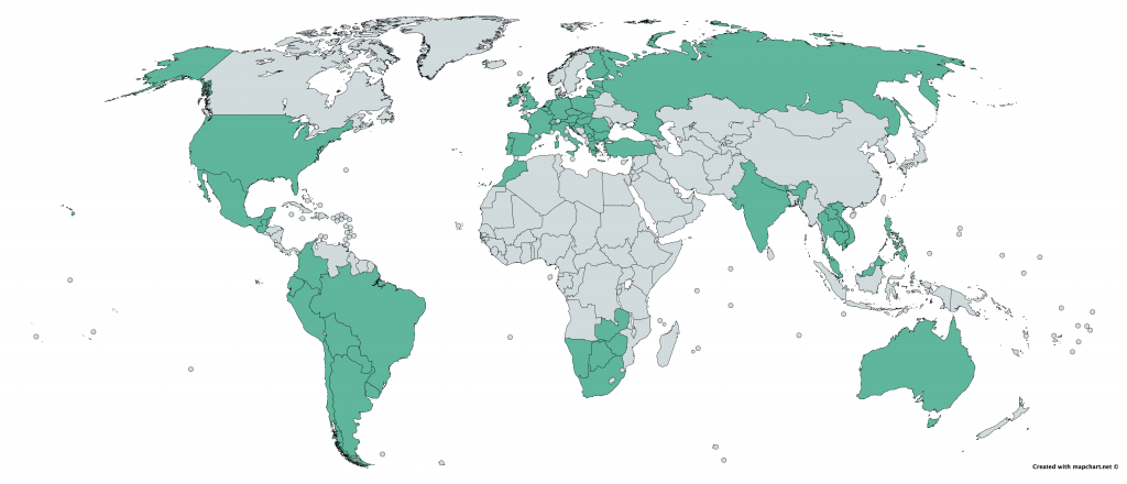 Países Visitados por Cada Viaje Un Mundo
