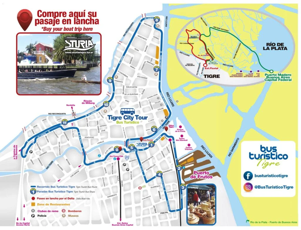 MAPA DEL RECORRIDO DEL BUS TURÍSTICO DE TIGRE